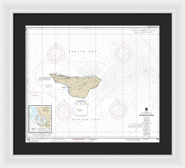 Nautical Chart-16381 St George Island, Pribilof Islands - Framed Print