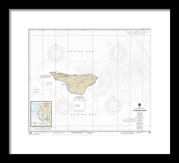 Nautical Chart-16381 St George Island, Pribilof Islands - Framed Print