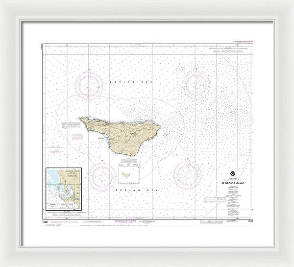 Nautical Chart-16381 St George Island, Pribilof Islands - Framed Print