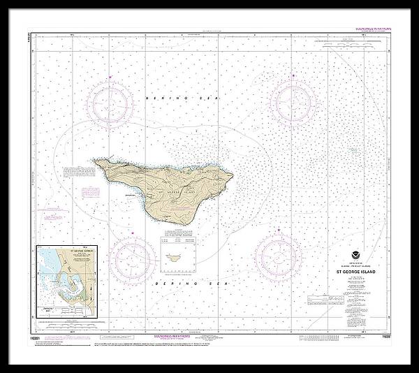 Nautical Chart-16381 St George Island, Pribilof Islands - Framed Print