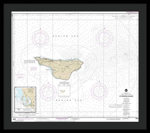 Nautical Chart-16381 St George Island, Pribilof Islands - Framed Print