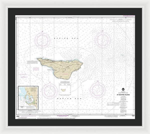 Nautical Chart-16381 St George Island, Pribilof Islands - Framed Print