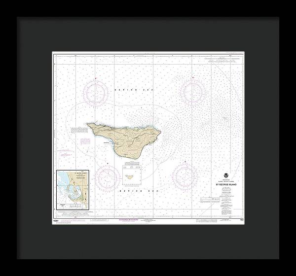 Nautical Chart-16381 St George Island, Pribilof Islands - Framed Print