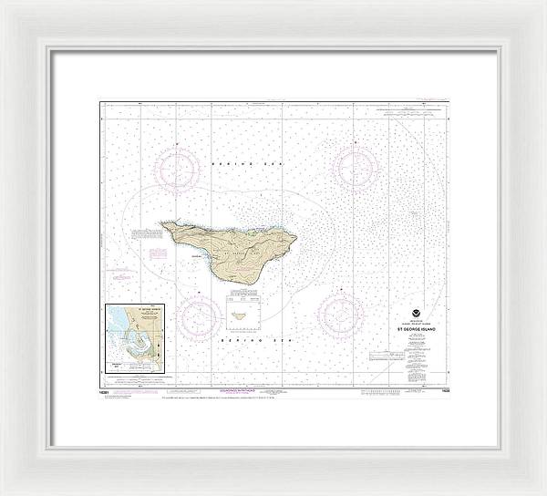 Nautical Chart-16381 St George Island, Pribilof Islands - Framed Print