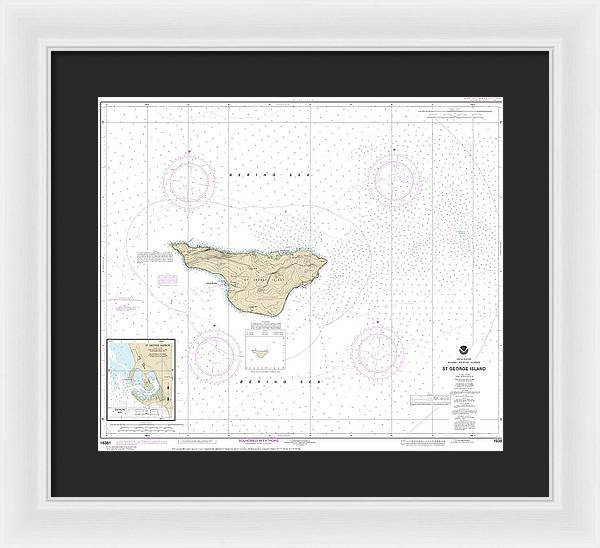 Nautical Chart-16381 St George Island, Pribilof Islands - Framed Print