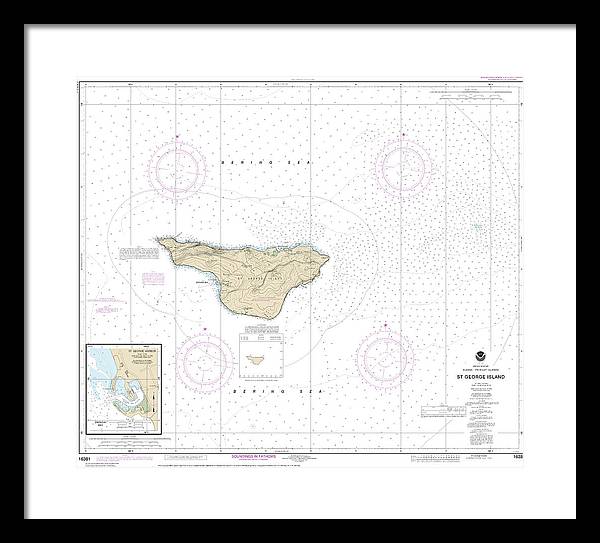 Nautical Chart-16381 St George Island, Pribilof Islands - Framed Print