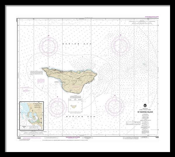 Nautical Chart-16381 St George Island, Pribilof Islands - Framed Print