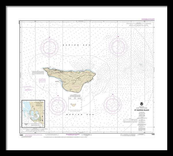 Nautical Chart-16381 St George Island, Pribilof Islands - Framed Print