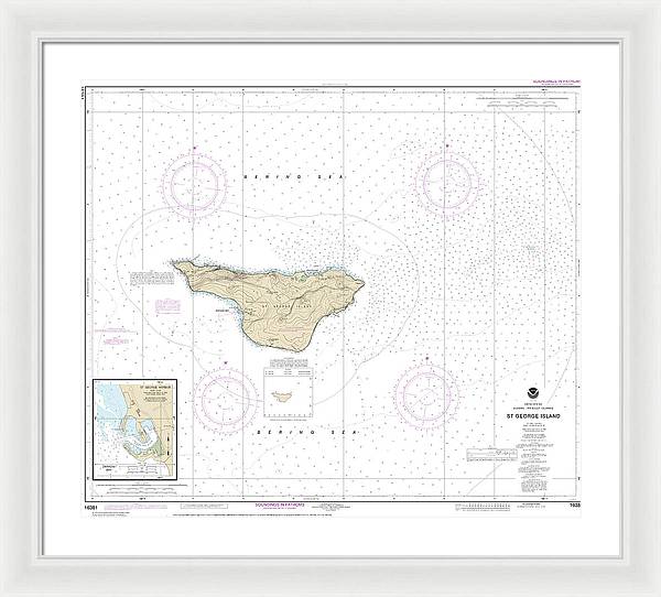 Nautical Chart-16381 St George Island, Pribilof Islands - Framed Print