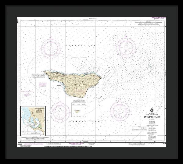 Nautical Chart-16381 St George Island, Pribilof Islands - Framed Print