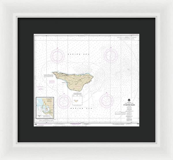 Nautical Chart-16381 St George Island, Pribilof Islands - Framed Print