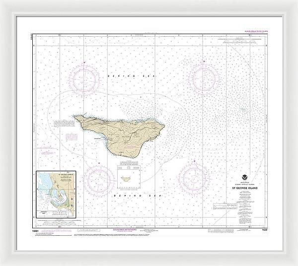 Nautical Chart-16381 St George Island, Pribilof Islands - Framed Print