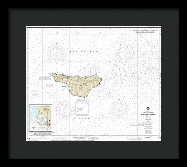 Nautical Chart-16381 St George Island, Pribilof Islands - Framed Print