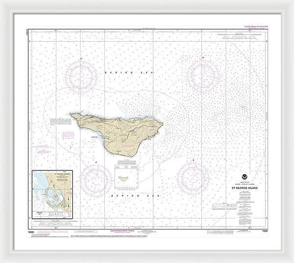 Nautical Chart-16381 St George Island, Pribilof Islands - Framed Print