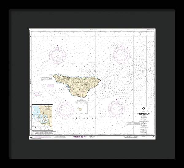 Nautical Chart-16381 St George Island, Pribilof Islands - Framed Print