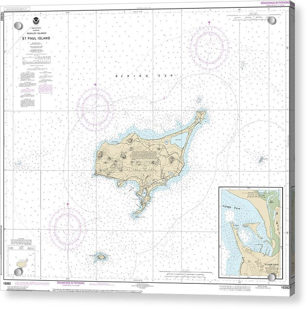 Nautical Chart-16382 St Paul Island, Pribilof Islands - Acrylic Print