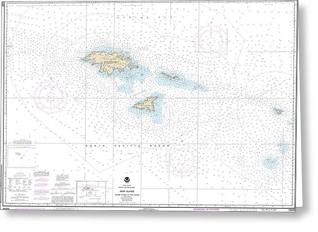 Nautical Chart-16420 Near Islands Buldir Island-attu Island - Greeting Card