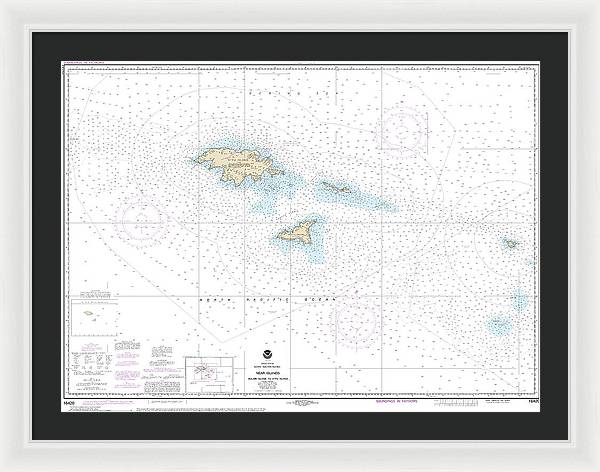 Nautical Chart-16420 Near Islands Buldir Island-attu Island - Framed Print