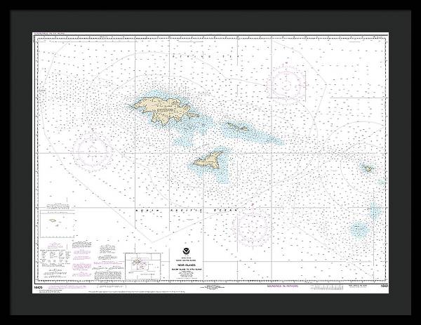 Nautical Chart-16420 Near Islands Buldir Island-attu Island - Framed Print