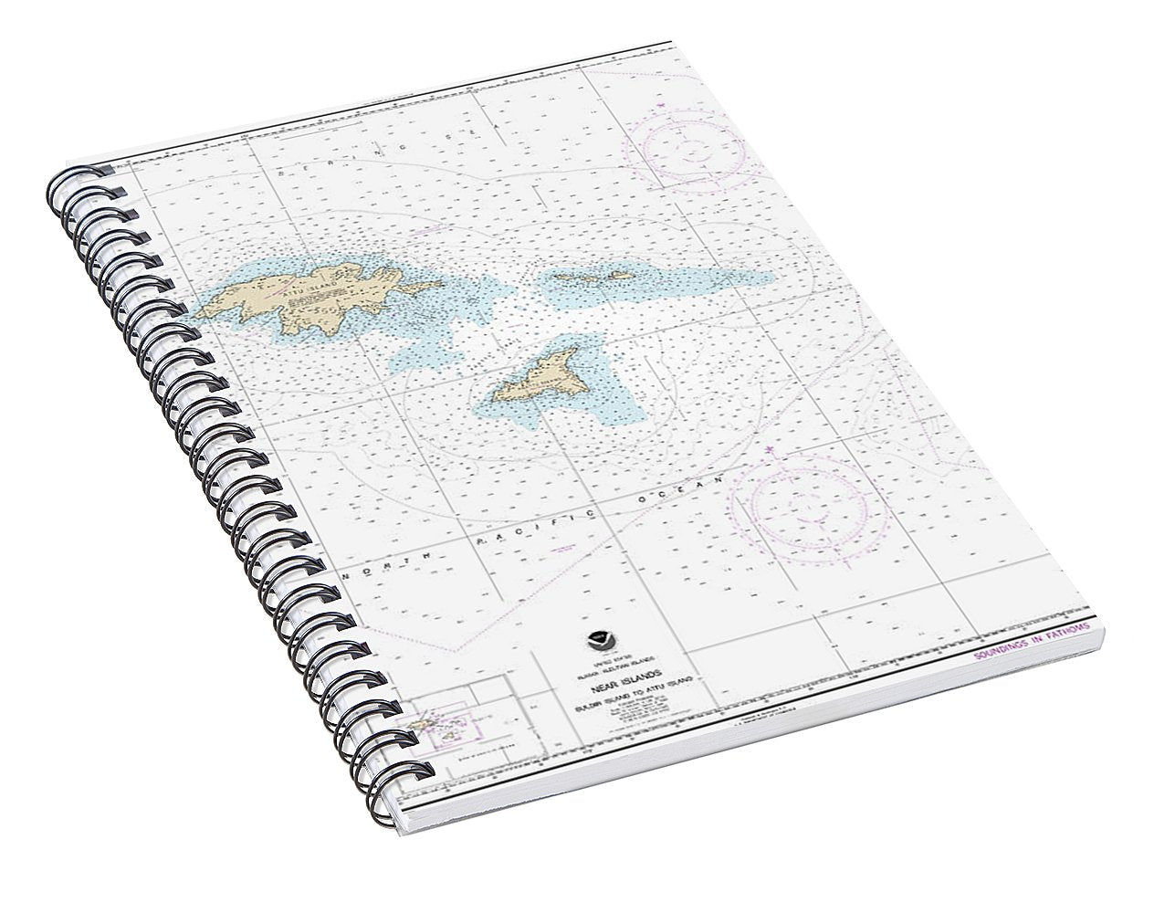 Nautical Chart-16420 Near Islands Buldir Island-attu Island - Spiral Notebook