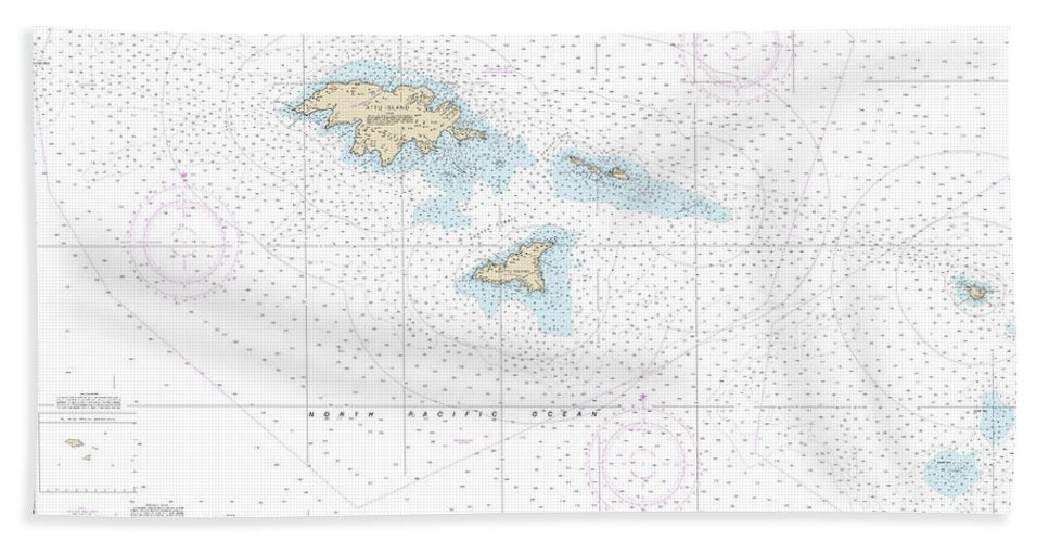 Nautical Chart-16420 Near Islands Buldir Island-attu Island - Beach Towel