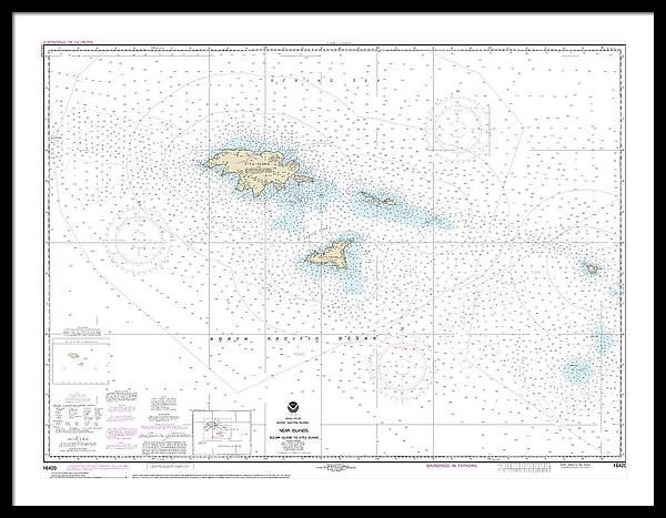 Nautical Chart-16420 Near Islands Buldir Island-attu Island - Framed Print