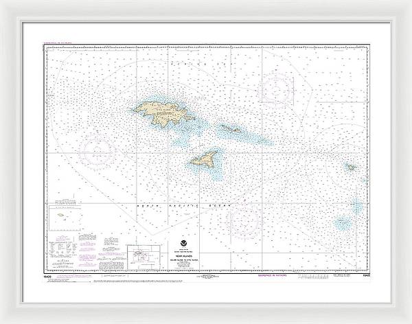 Nautical Chart-16420 Near Islands Buldir Island-attu Island - Framed Print