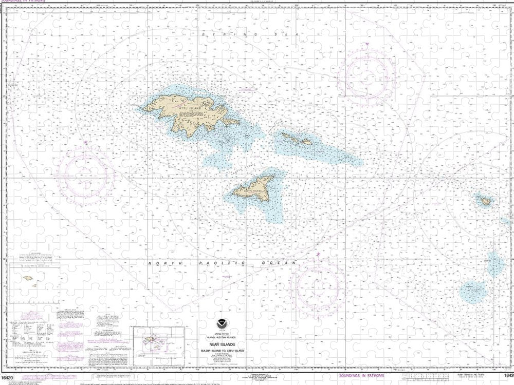 Nautical Chart 16420 Near Islands Buldir Island Attu Island Puzzle