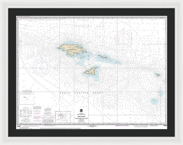 Nautical Chart-16420 Near Islands Buldir Island-attu Island - Framed Print