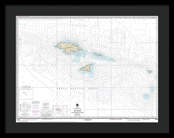 Nautical Chart-16420 Near Islands Buldir Island-attu Island - Framed Print