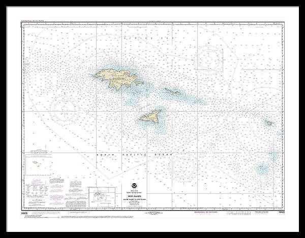 Nautical Chart-16420 Near Islands Buldir Island-attu Island - Framed Print