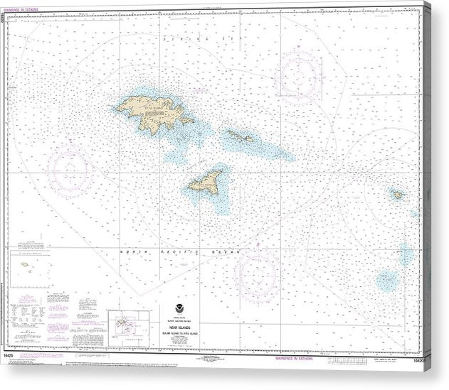 Nautical Chart-16420 Near Islands Buldir Island-Attu Island  Acrylic Print