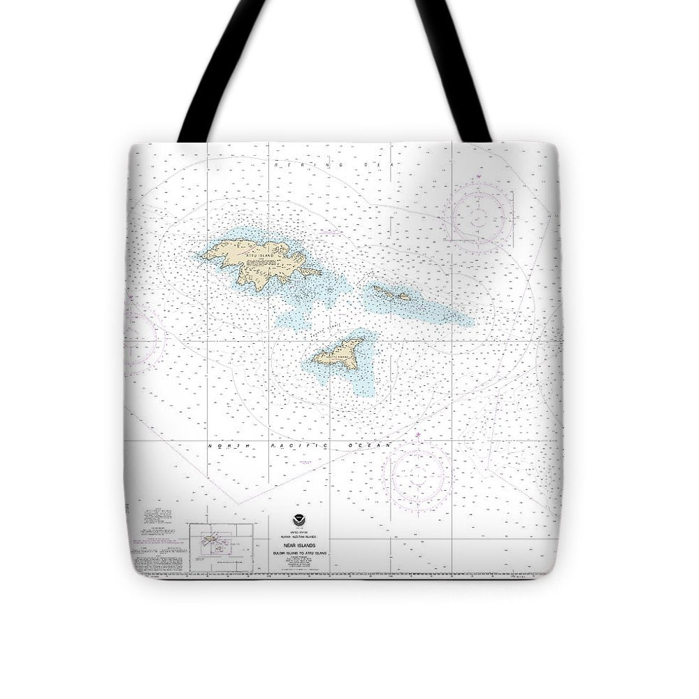 Nautical Chart-16420 Near Islands Buldir Island-attu Island - Tote Bag