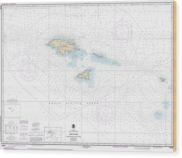 Nautical Chart-16420 Near Islands Buldir Island-Attu Island Wood Print