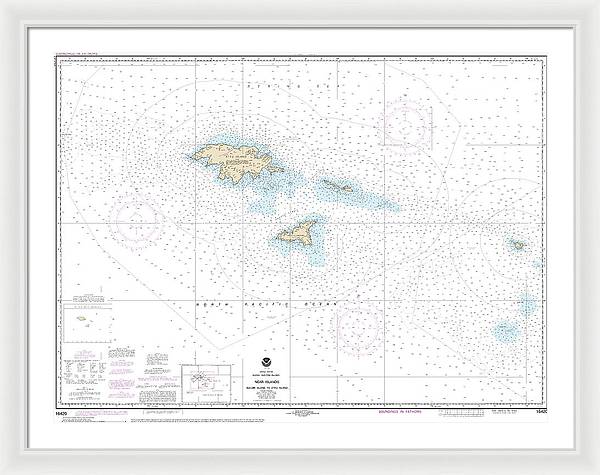 Nautical Chart-16420 Near Islands Buldir Island-attu Island - Framed Print