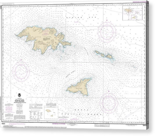 Nautical Chart-16421 Ingenstrem Rocks-Attu Island  Acrylic Print