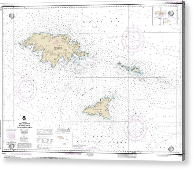 Nautical Chart-16421 Ingenstrem Rocks-attu Island - Acrylic Print