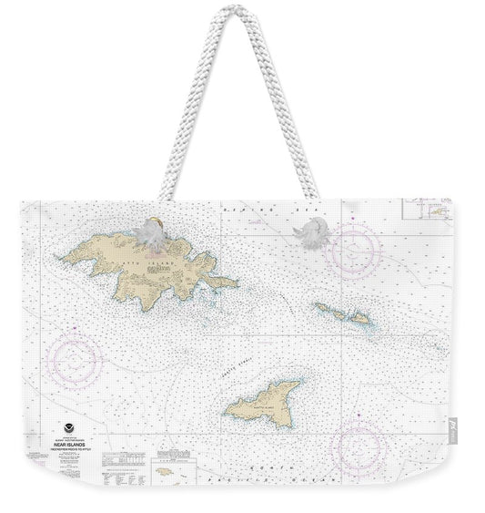 Nautical Chart-16421 Ingenstrem Rocks-attu Island - Weekender Tote Bag