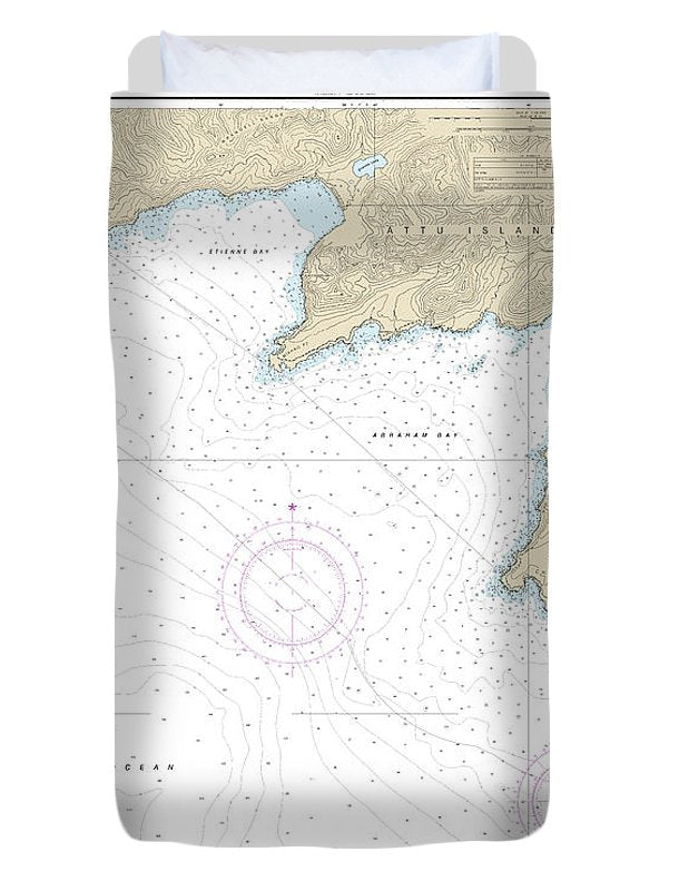 Nautical Chart-16430 Attu Island Theodore Pt-cape Wrangell - Duvet Cover