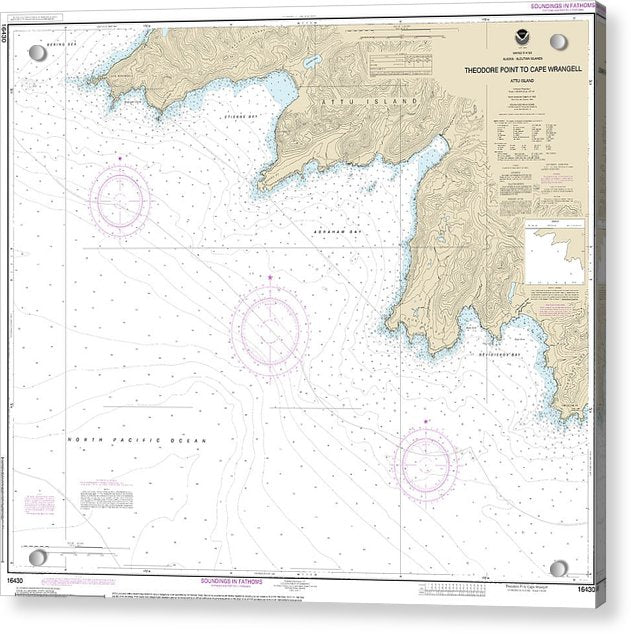 Nautical Chart-16430 Attu Island Theodore Pt-cape Wrangell - Acrylic Print