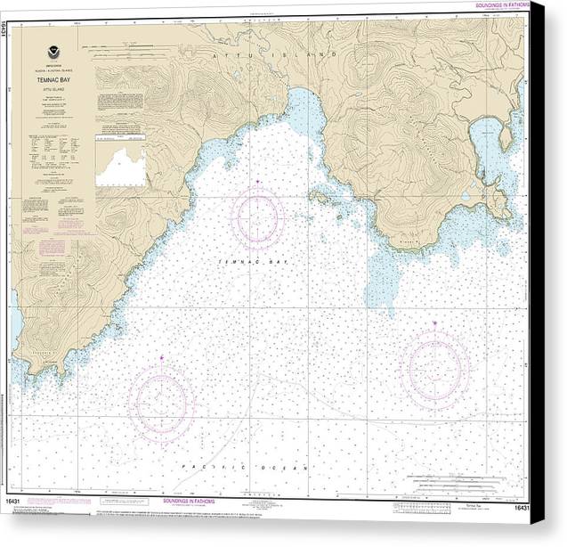 Nautical Chart-16431 Temnac Bay - Canvas Print