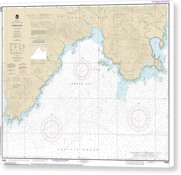 Nautical Chart-16431 Temnac Bay - Canvas Print