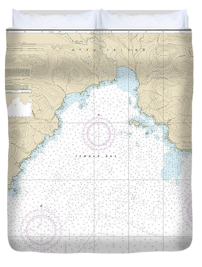 Nautical Chart-16431 Temnac Bay - Duvet Cover