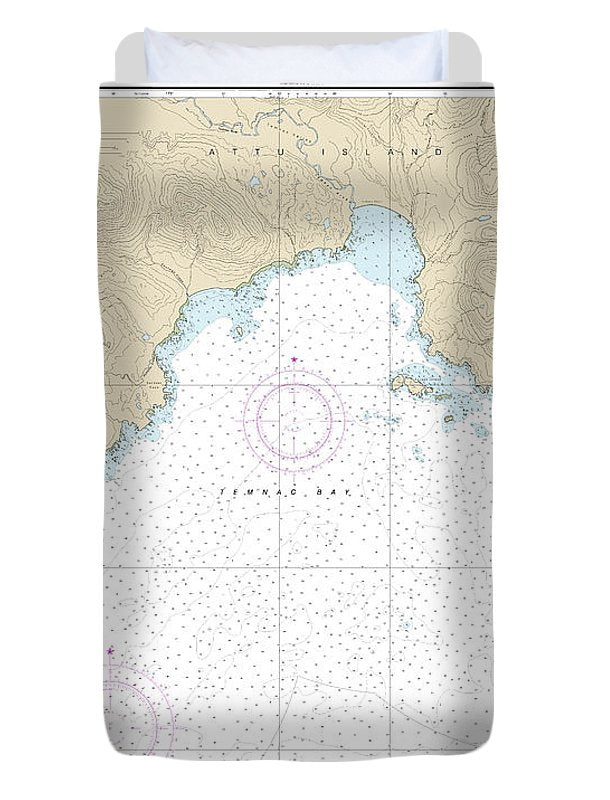 Nautical Chart-16431 Temnac Bay - Duvet Cover