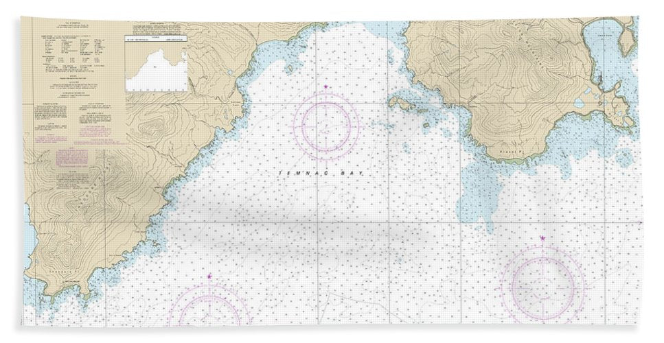 Nautical Chart-16431 Temnac Bay - Beach Towel