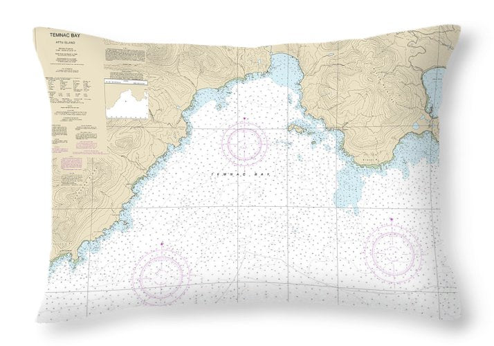 Nautical Chart-16431 Temnac Bay - Throw Pillow