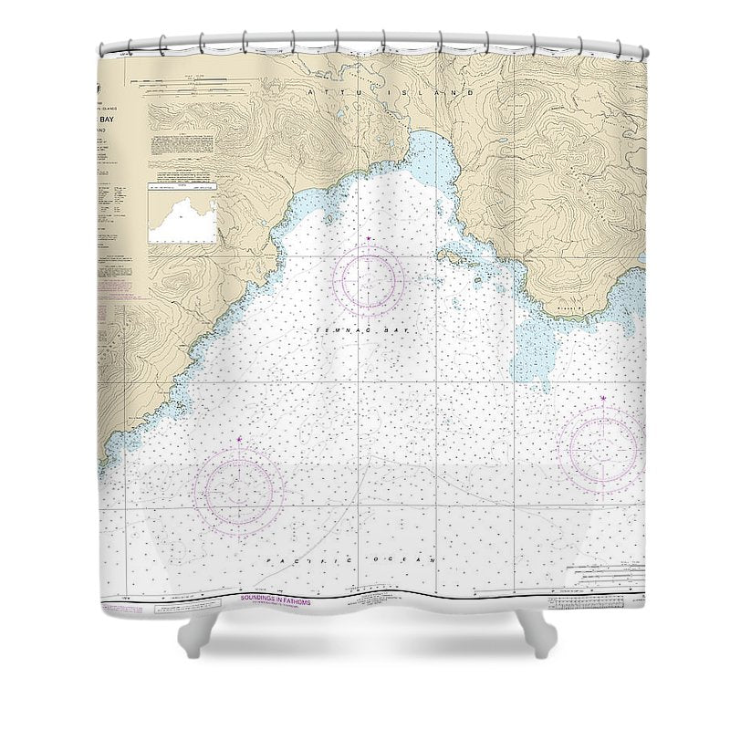 Nautical Chart 16431 Temnac Bay Shower Curtain