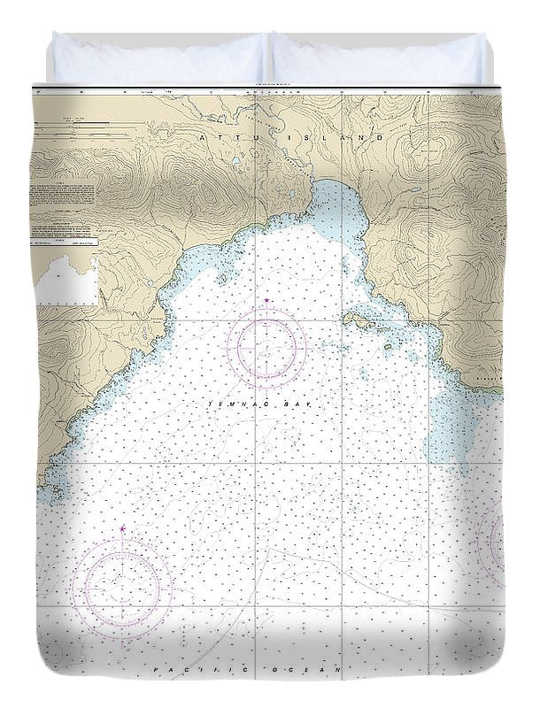 Nautical Chart-16431 Temnac Bay - Duvet Cover