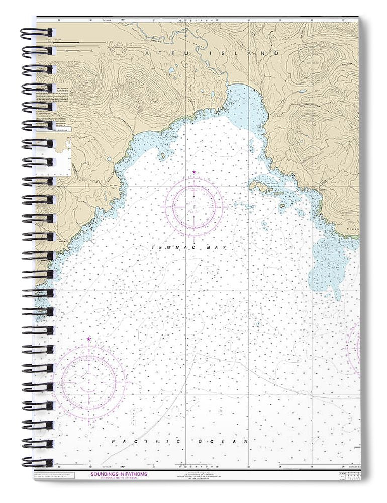 Nautical Chart 16431 Temnac Bay Spiral Notebook