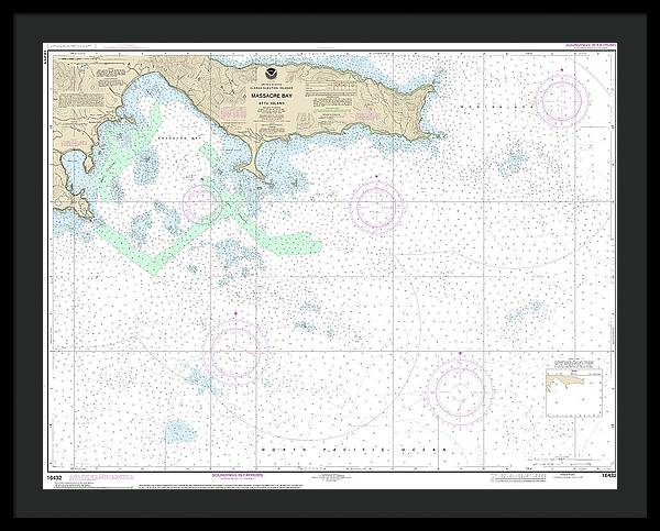 Nautical Chart-16432 Massacre Bay - Framed Print